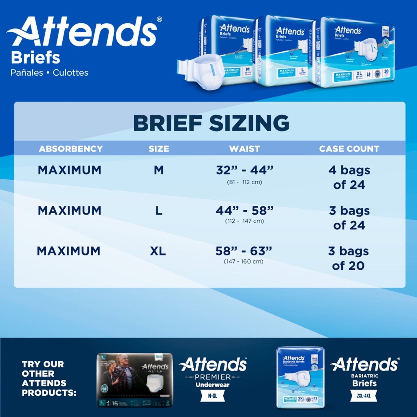 Attends® Briefs, Adult, Large, Heavy Absorbency, Disposable DDA30