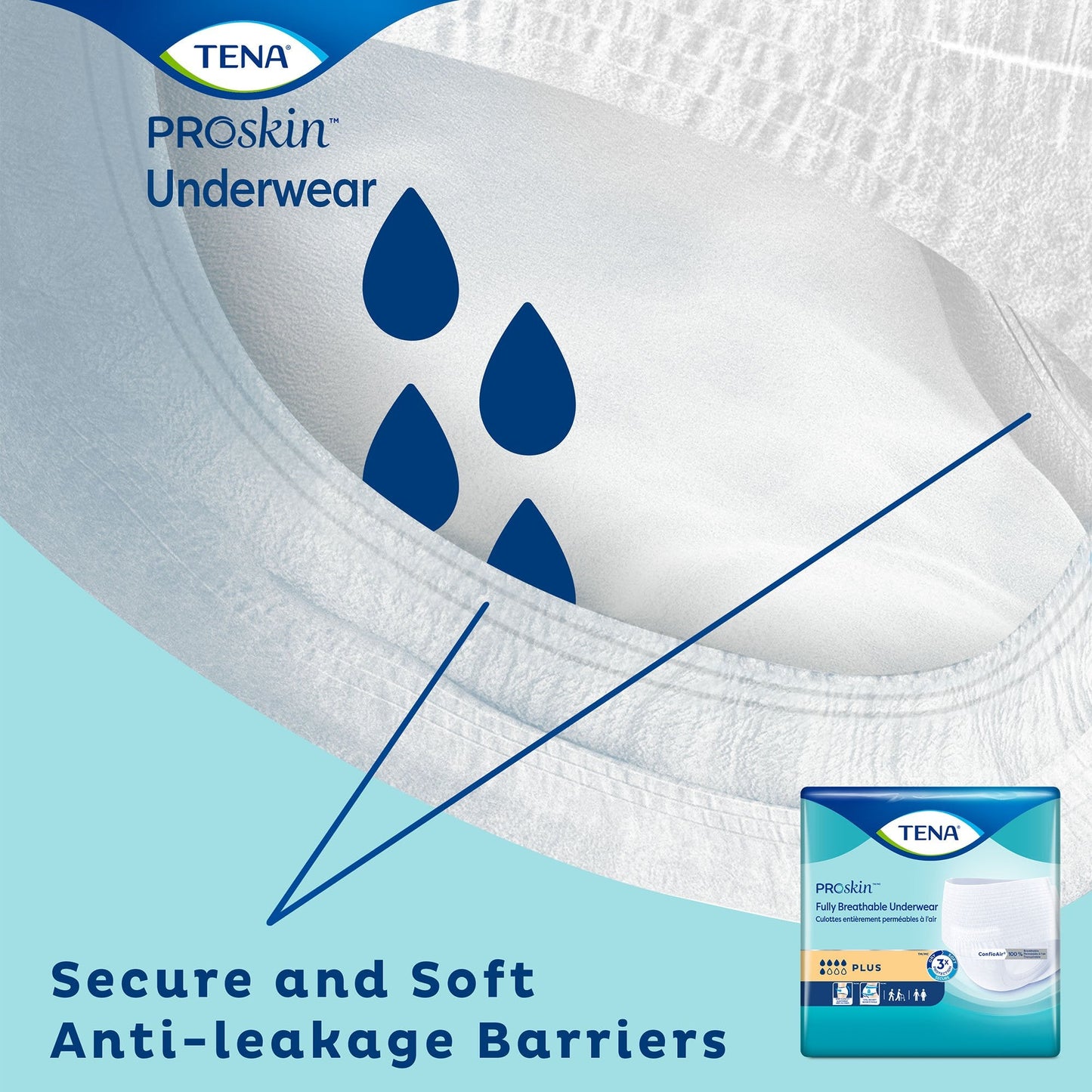 Tena® ProSkin™ Plus Fully Breathable Absorbent Underwear, Medium 72632