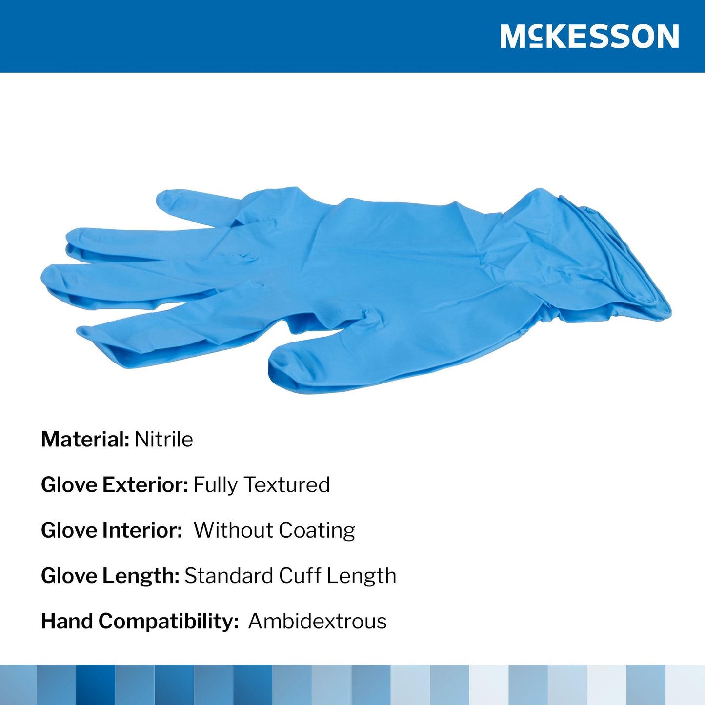 Exam Glove McKesson Confiderm® 6.8C Small NonSterile Nitrile Standard Cuff Length Fully Textured Blue Chemo Tested / Fentanyl Tested 14-6N621C