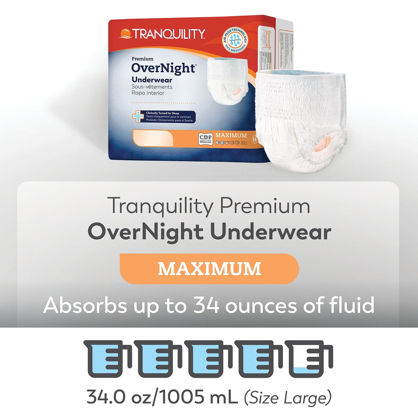 Tranquility Premium OverNight Disposable Absorbent Underwear, 3XL 2119
