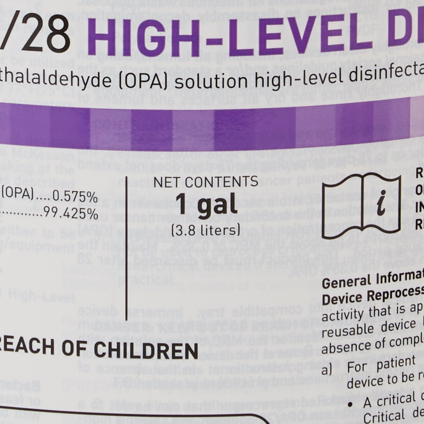 McKesson OPA High Level Disinfectant, 1 gal. Jug 73-OPA28