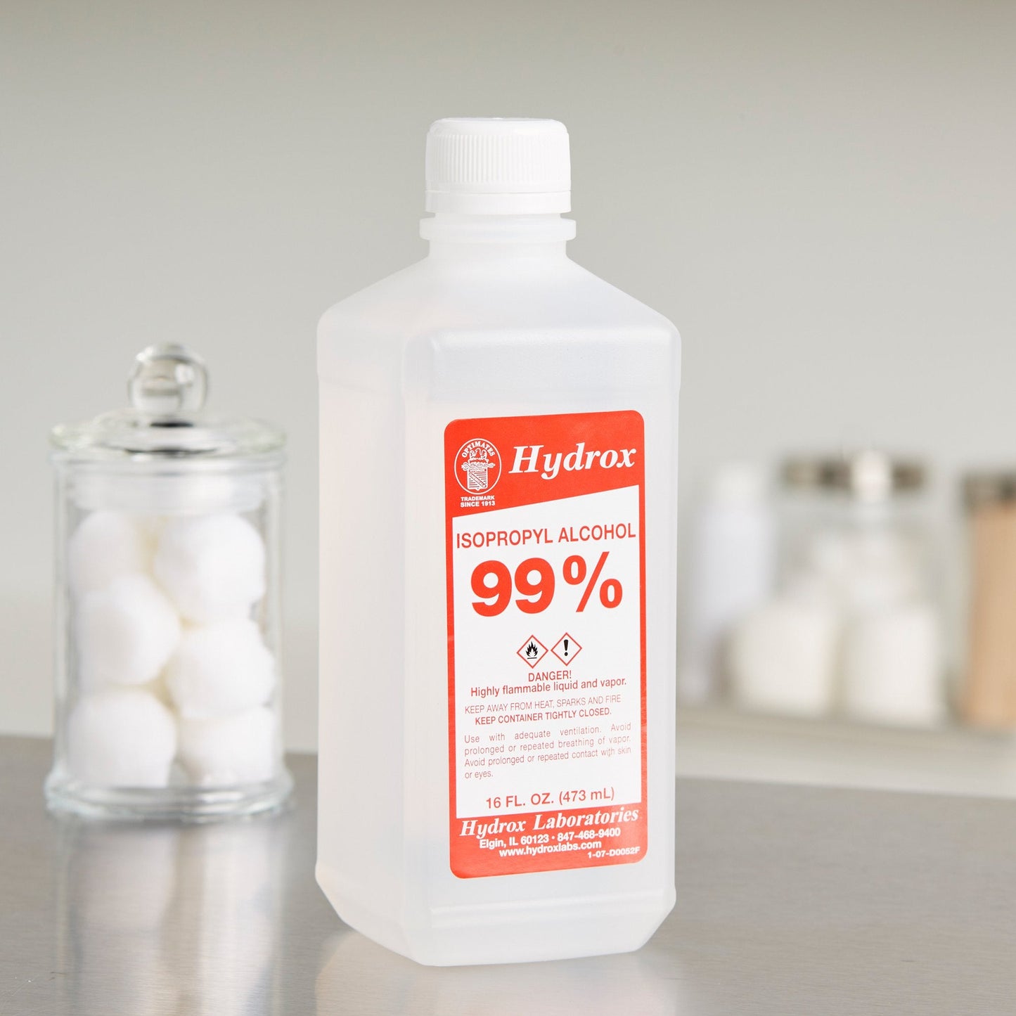 Hydrox Isopropyl Alcohol, 99% Strength Alcohol for Technical Use, 16 ounces D0052