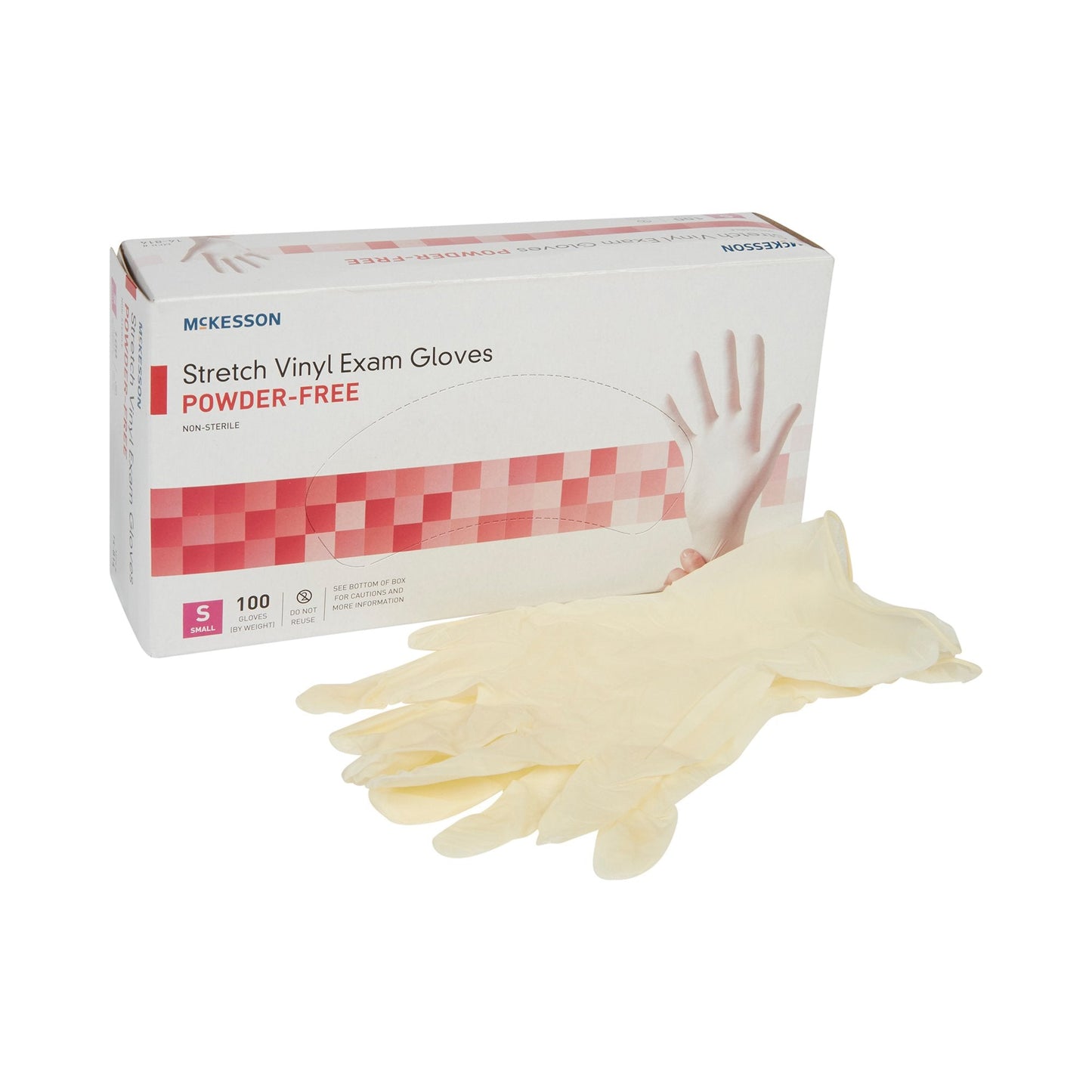 McKesson Stretch Vinyl Exam Glove, Small, Ivory 14-814