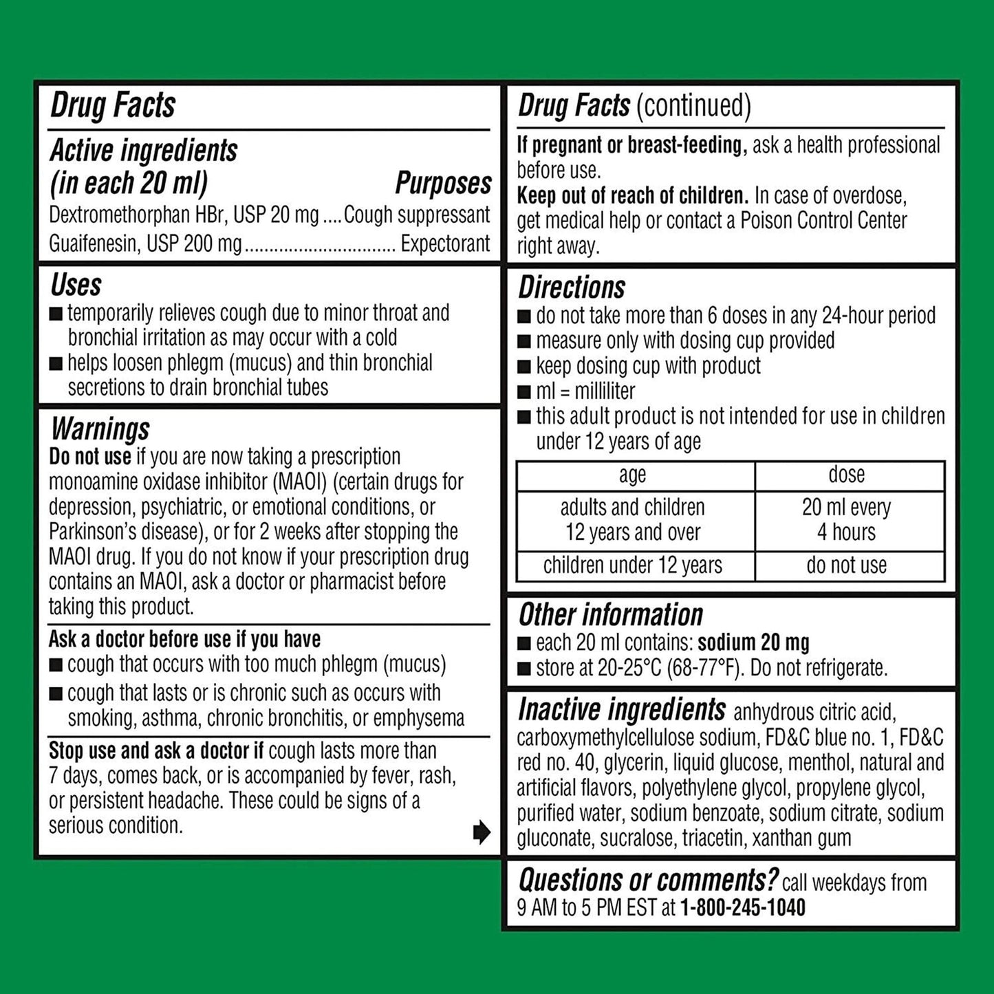 Robitussin Adult Cough + Chest Congestion DM Liquid 00031875712