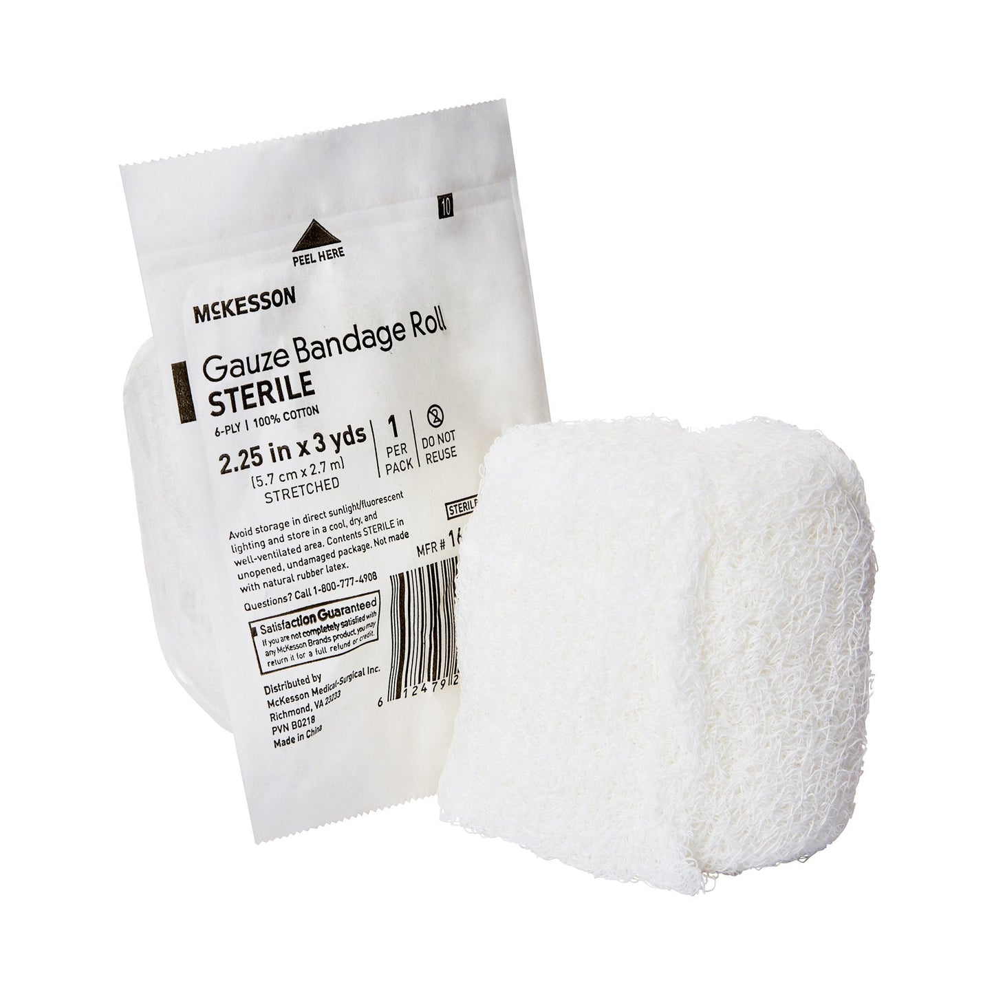 McKesson Sterile Fluff Bandage Roll, 2-1/4 Inch x 3 Yard, 6-Ply 16-4062