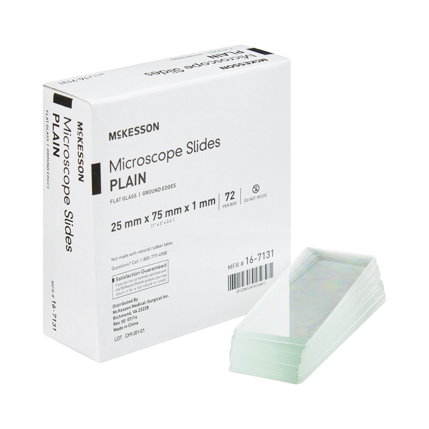 McKesson Plain Microscope Slide, 1 x 3 Inch 16-7131