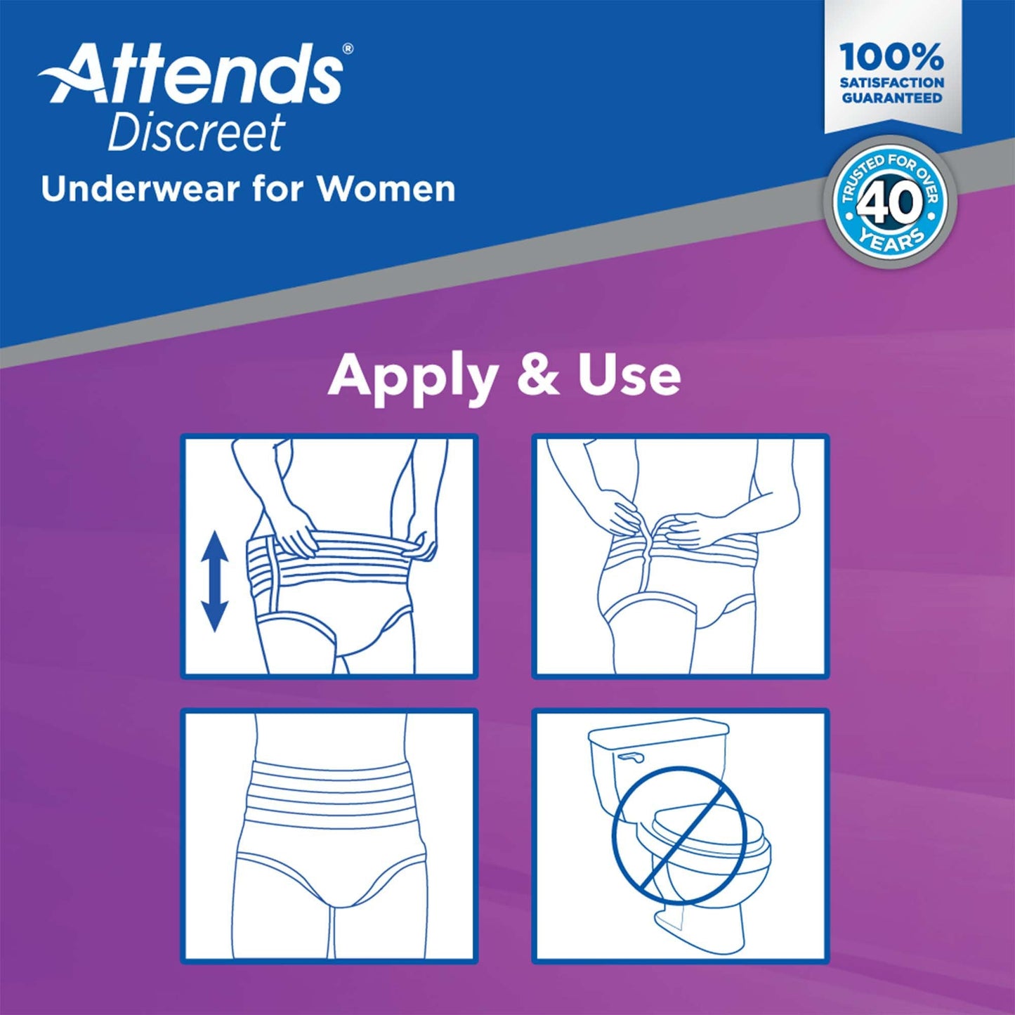 Attends® Discreet Women's Underwear, Level 5, X-Large ADUF40