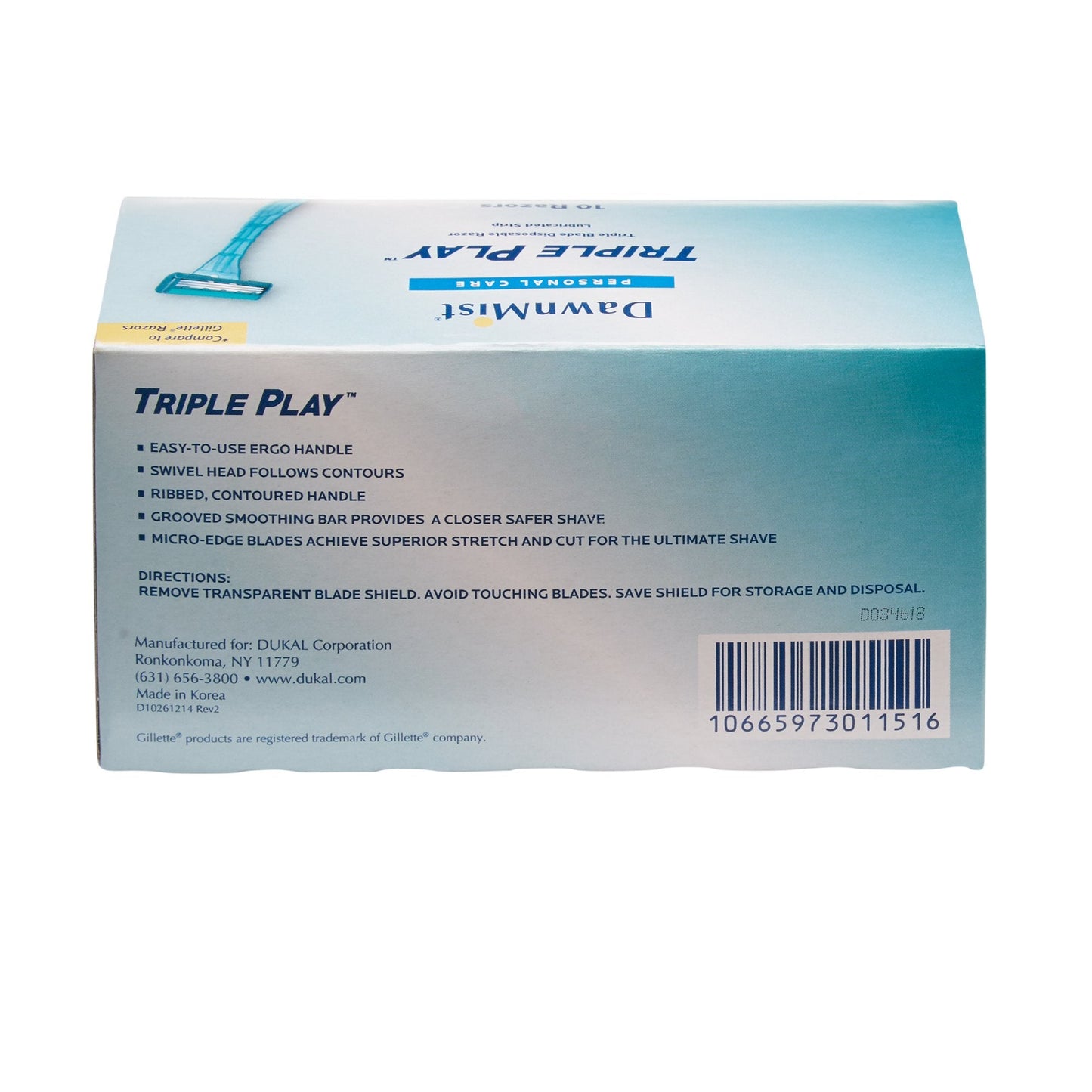 DawnMist Triple Play Facial Razor, Disposable DR3886
