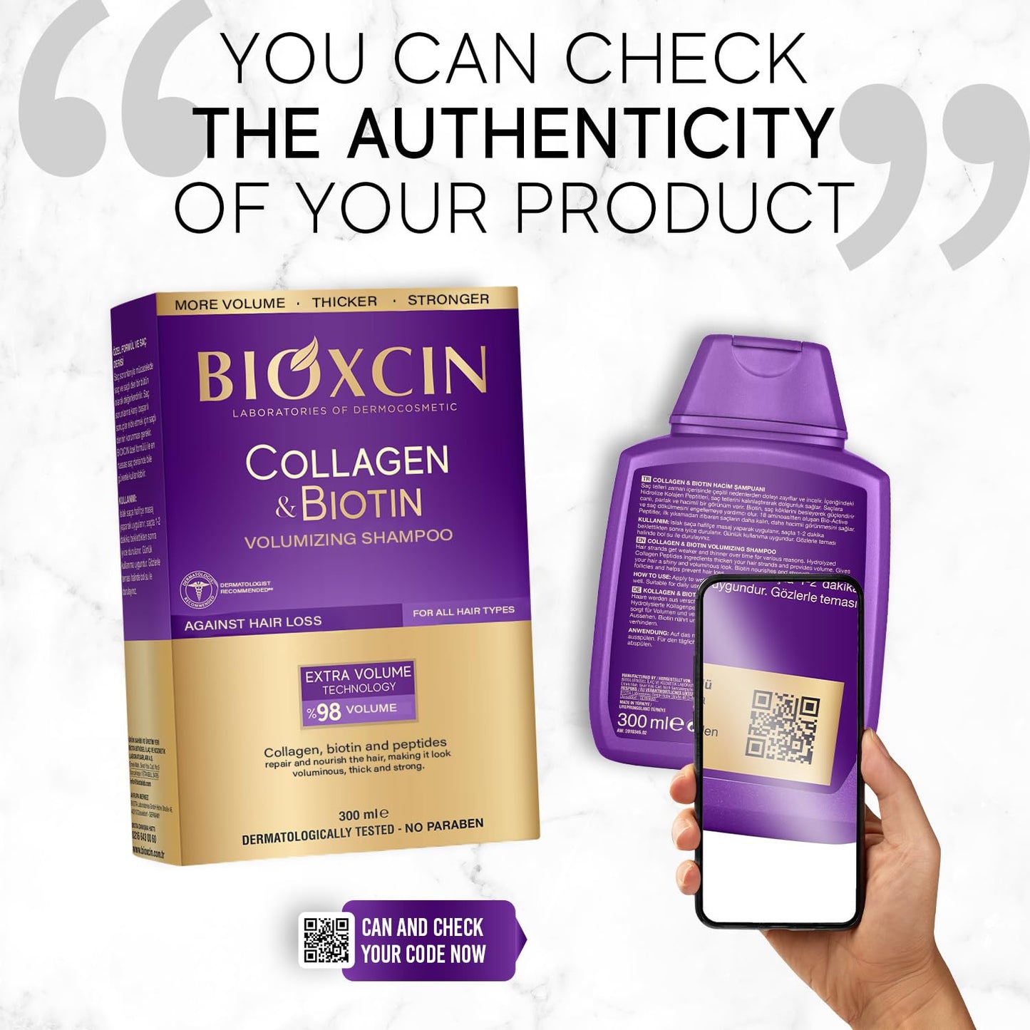 Bioxcin Fortified Shampoo - Hair Loss Treatment | 3x300 ml