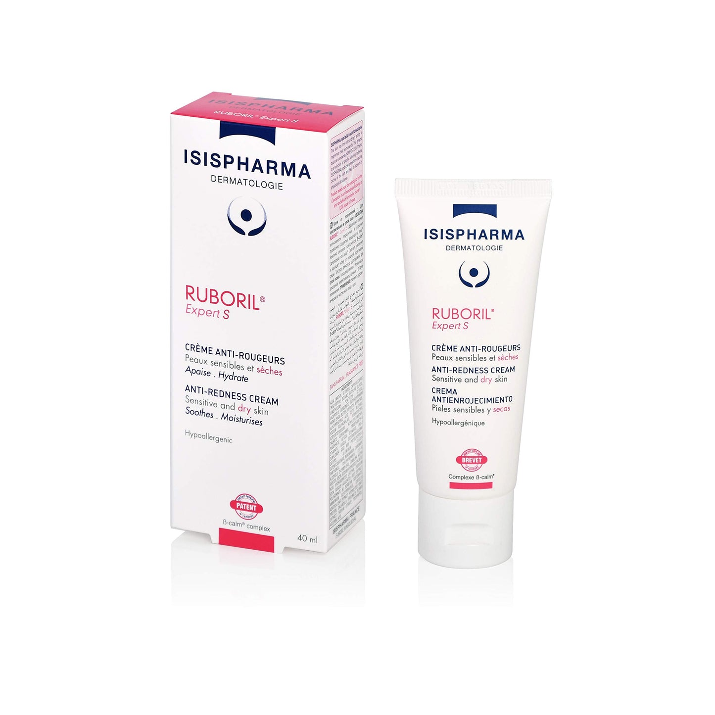 Isis Pharma Sensitive Skin Moisturizer - Hypoallergenic Cream for Dry, Irritated Skin Relief, Fragrance-Free Skincare, 1.35 fl oz