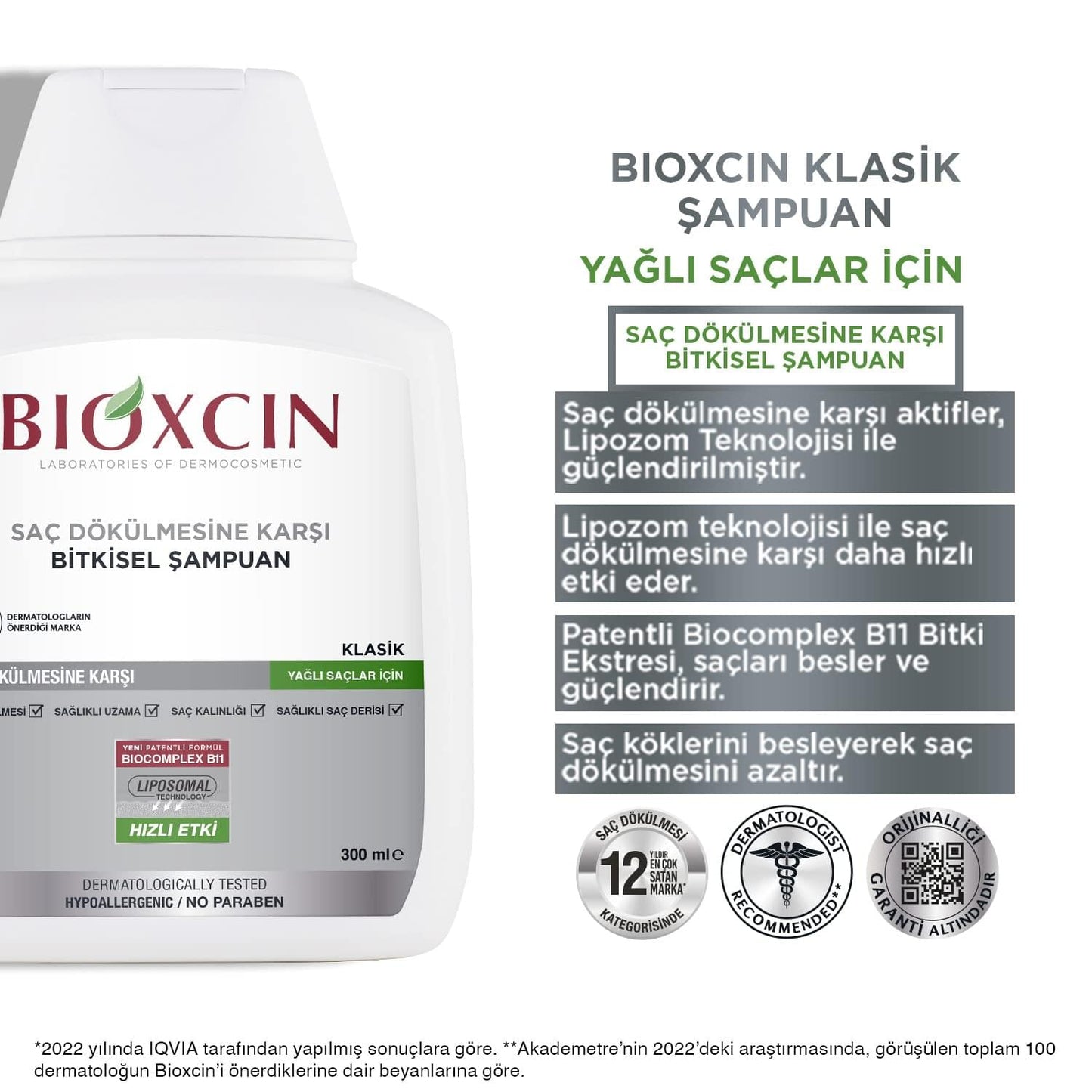 Bioxcin Bio-Activ Shampoo for Oily Hair - Paraben-Free, Mineral Oil-Free, 10.14 fl oz