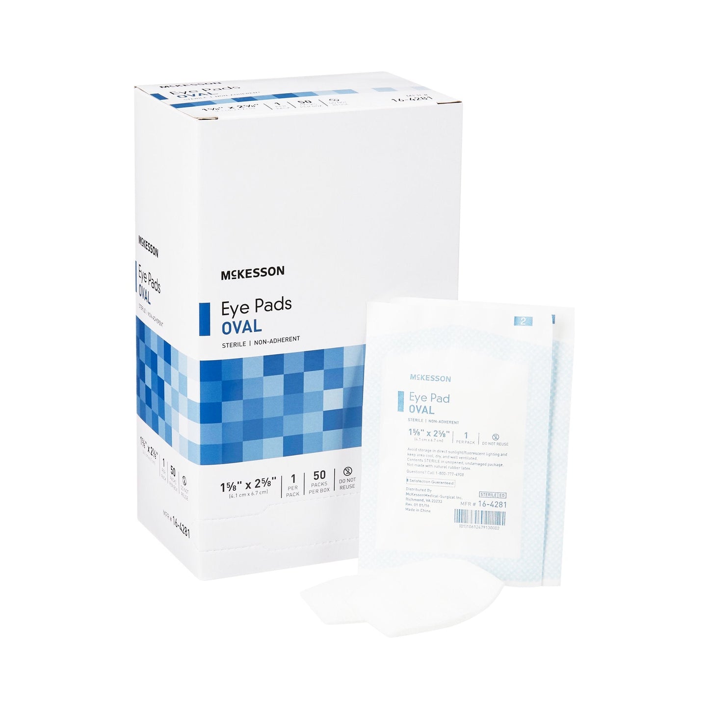 McKesson Eye Pad, 1-5/8 x 2-5/8 Inch 16-4281