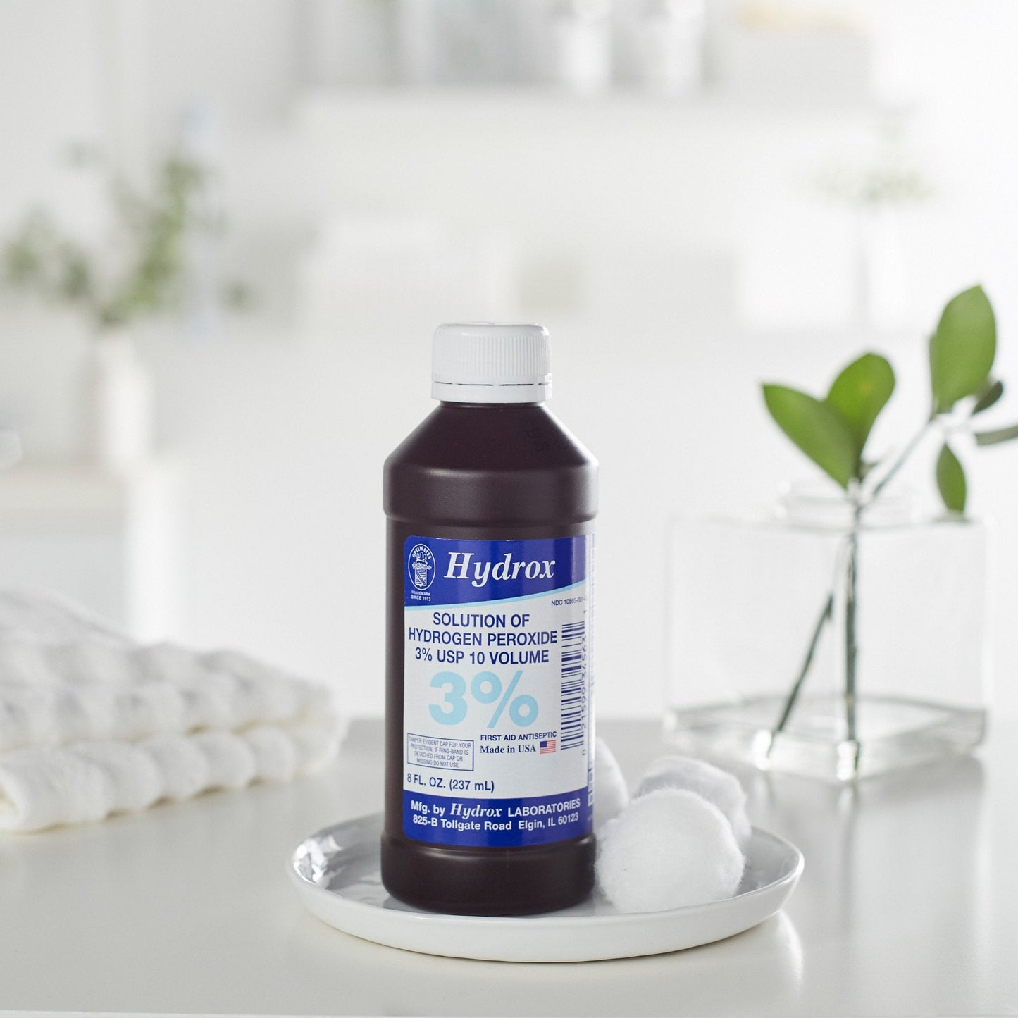 Hydrox Hydrogen Peroxide Antiseptic, 8 oz. Bottle HDX-D0011