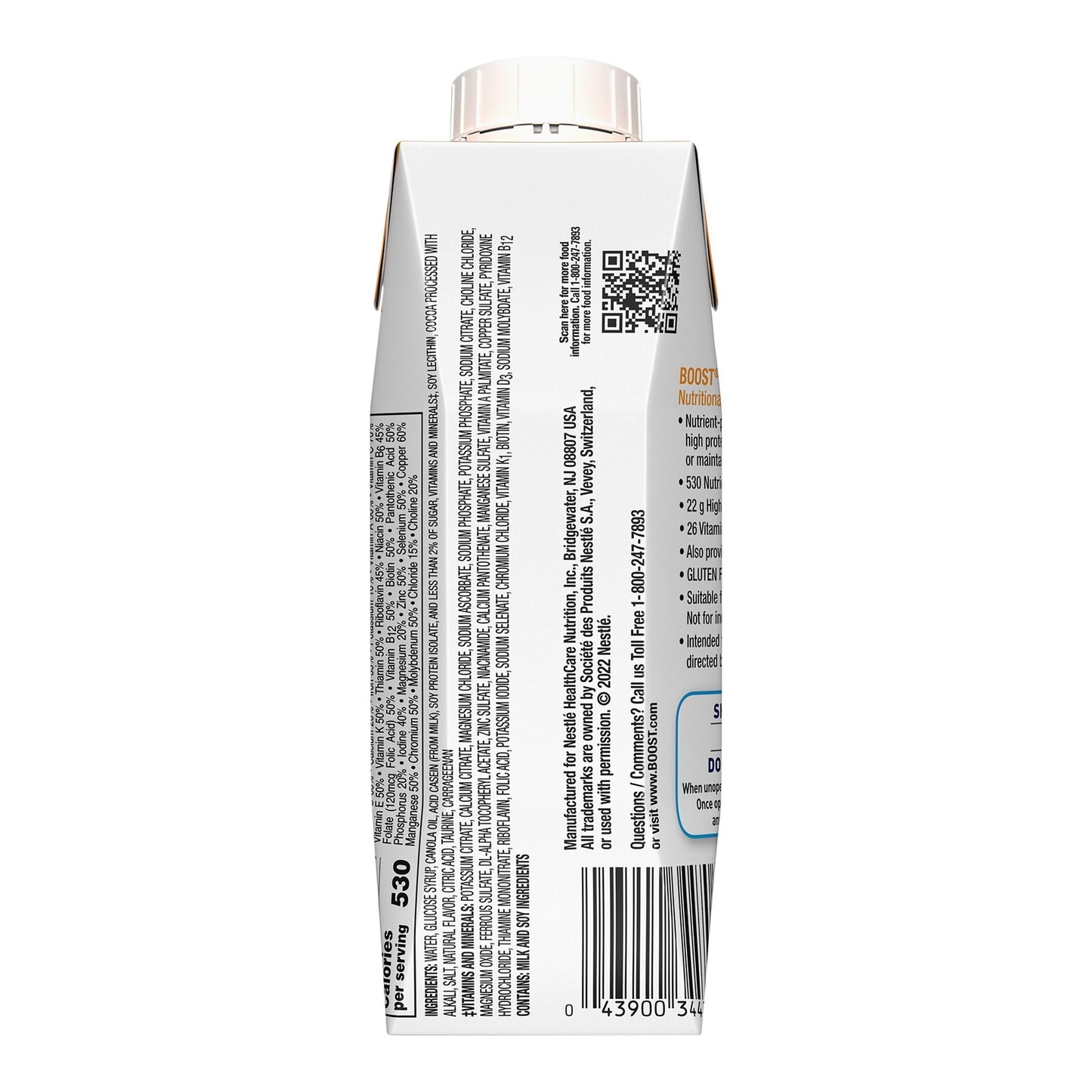 Boost® Very High Calorie Chocolate Nutritional Drink, 8-ounce carton 00043900906584