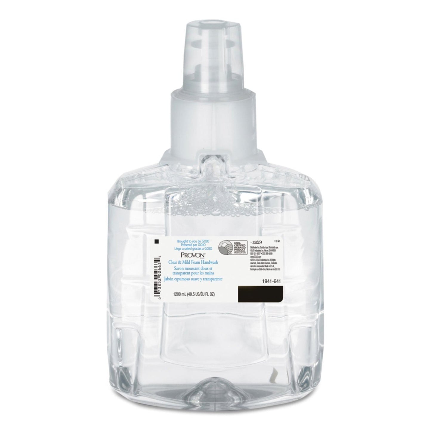 Provon® Clear and Mild Foam Handwash, 1200 mL Dispenser Refill Bottle, Unscented 1941-02