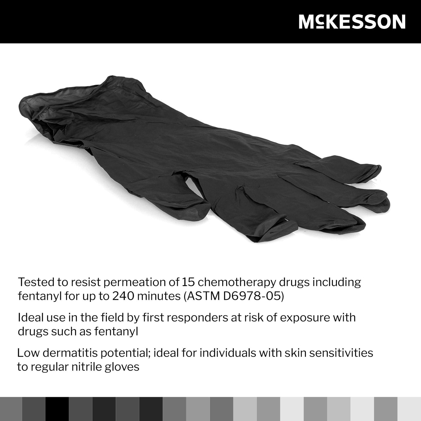 McKesson Confiderm® LDC Nitrile Exam Glove, Extra Large, Black 14-6N58C