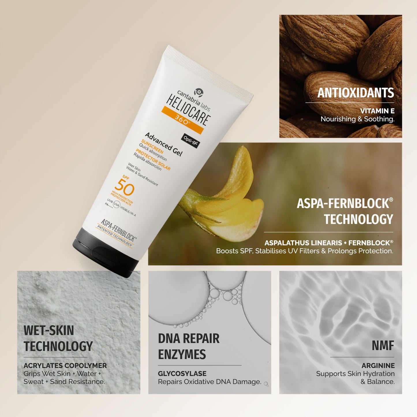 Heliocare Advanced Gel Spf 50 Sunscreen Gel - SPF 50 Protection for Sensitive Skin - 1.69 fl oz