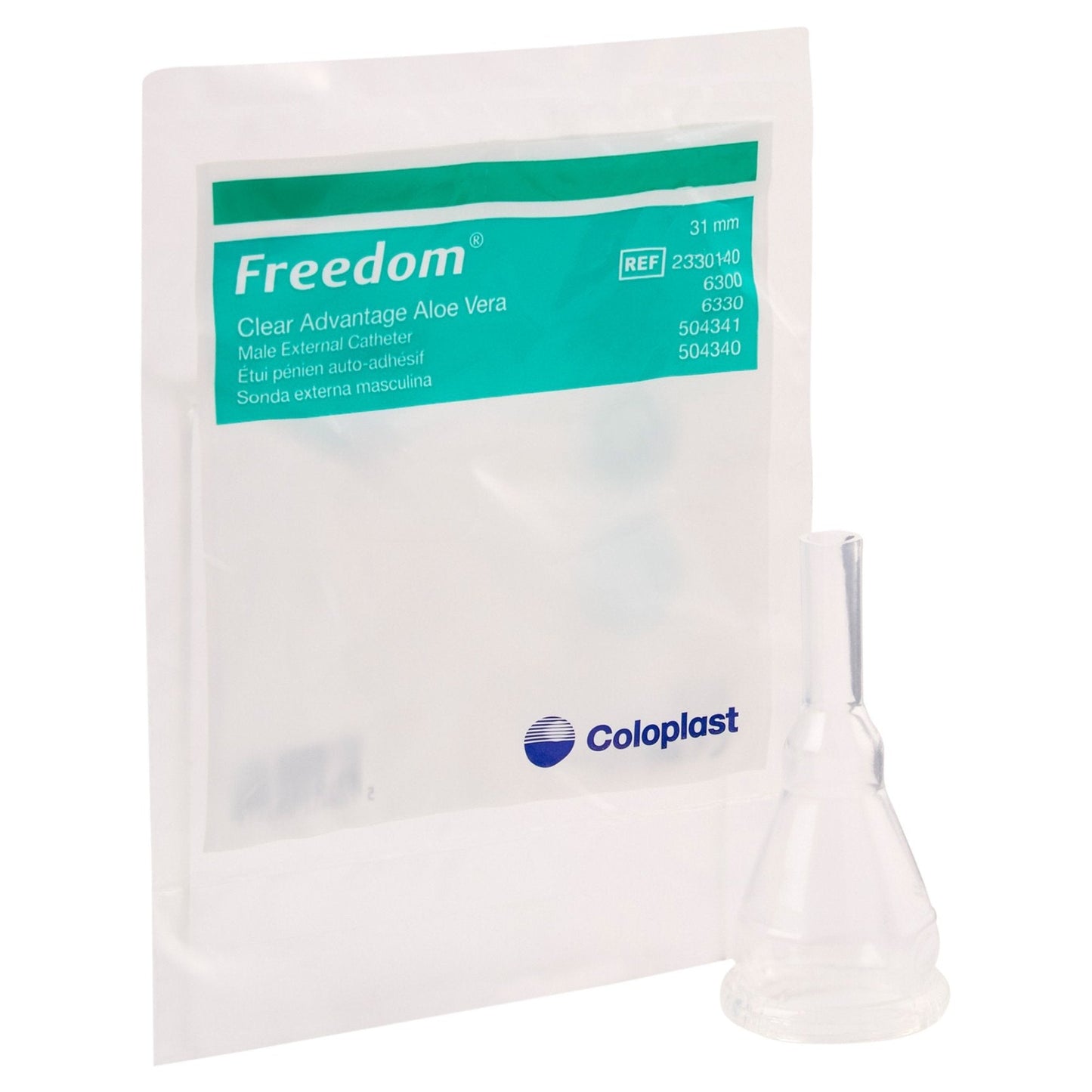 Freedom® Clear Advantage Male External Catheter, Self-Adhesive Strip, 31 mm 6300