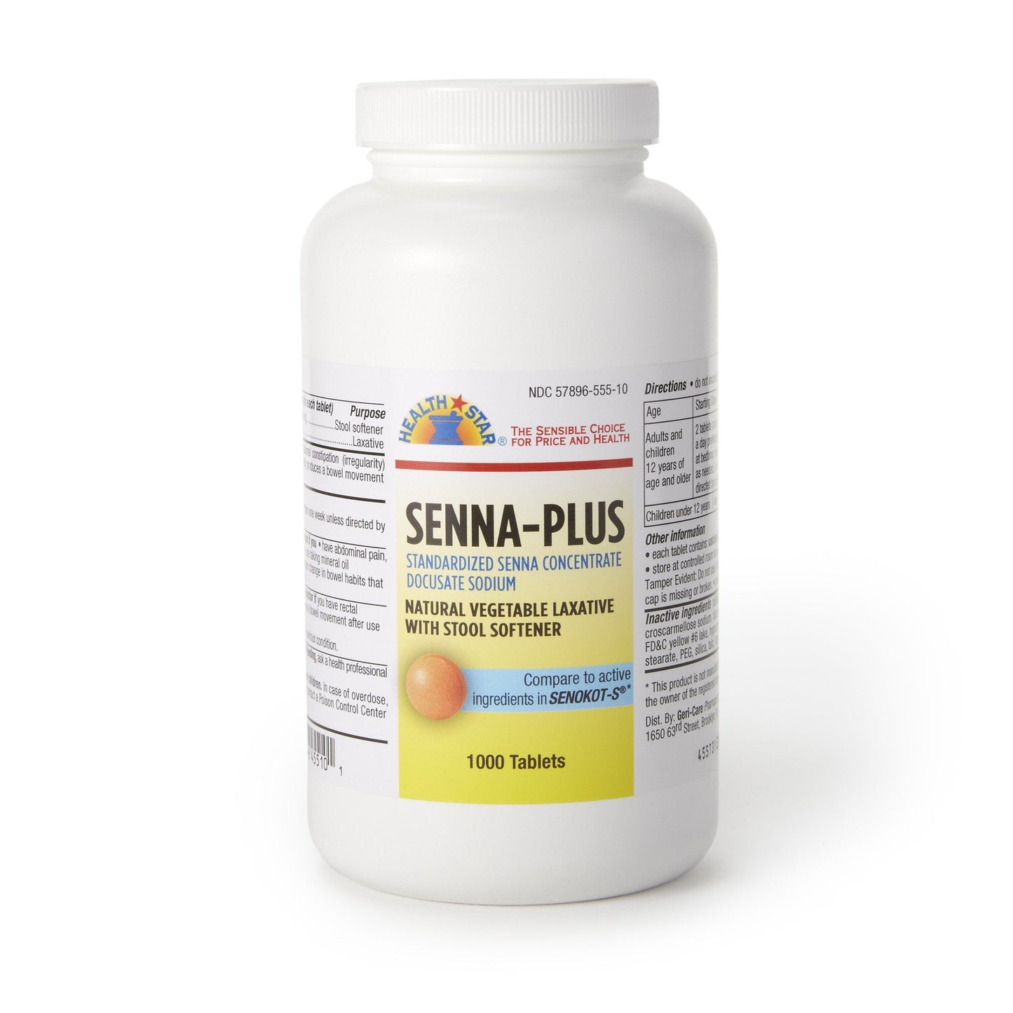 Geri-Care® Senna Plus Docusate Sodium / Sennosides Stool Softener 455-10-HST