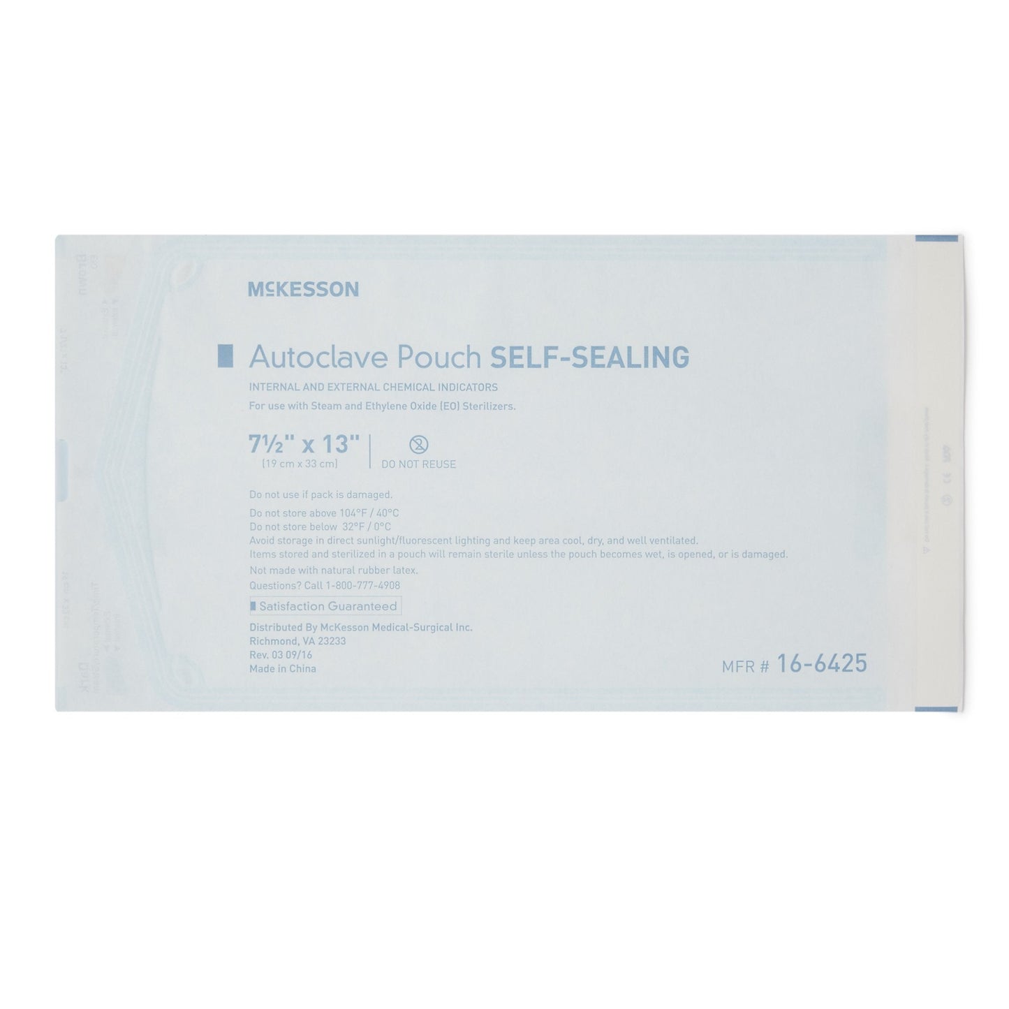 McKesson Sterilization Pouch, 7½ x 13 Inch 16-6425