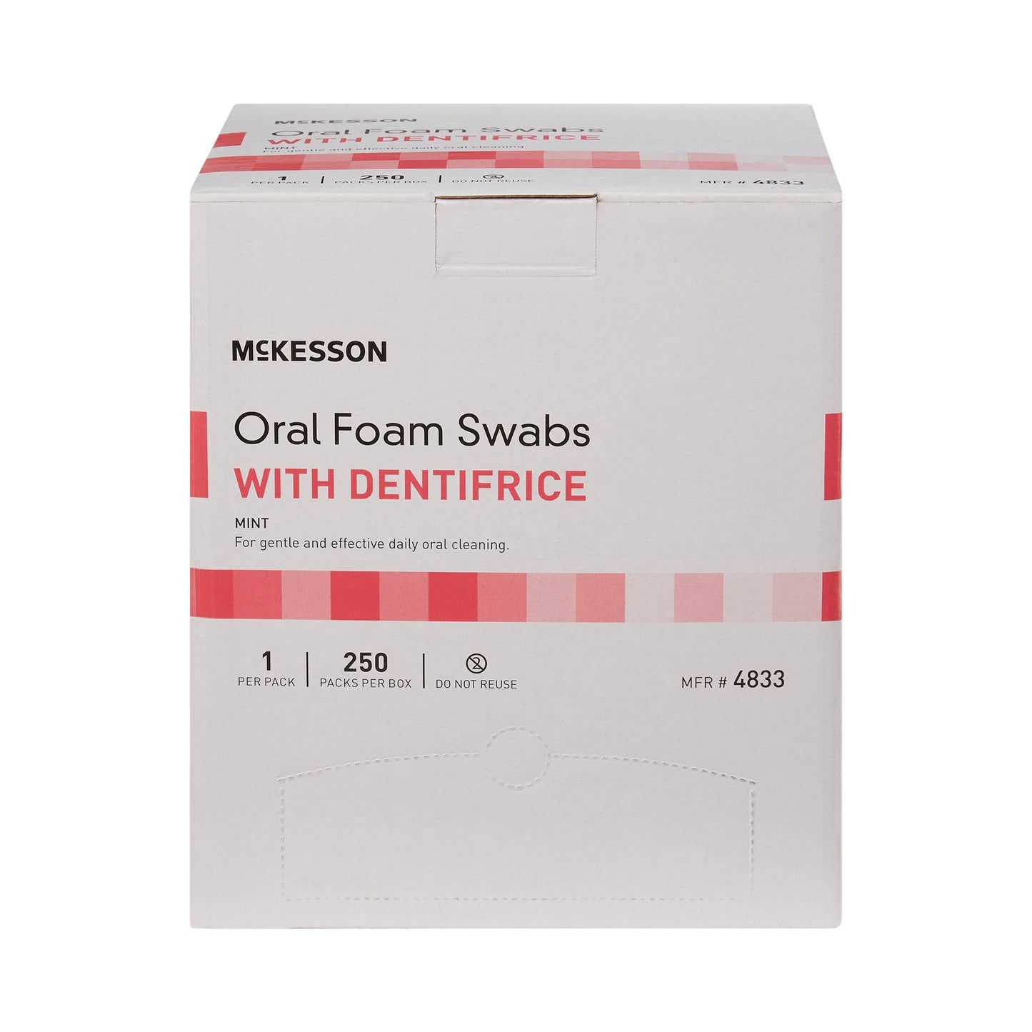 McKesson Oral Swabstick Foam Tip Dentifrice, 5 Inch, Mint, Pink 4833