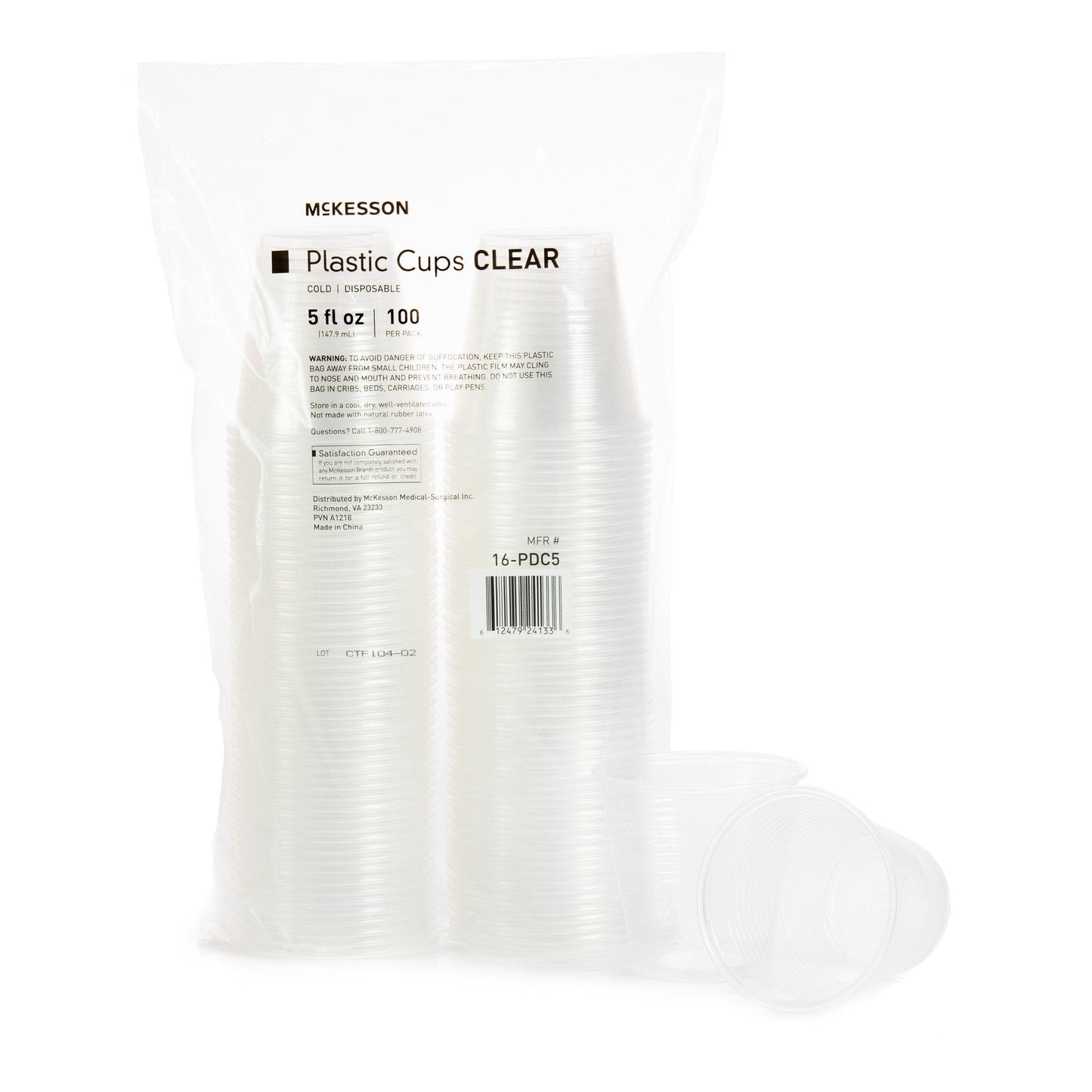 McKesson Polypropylene Drinking Cups, 5 oz, Clear 16-PDC5