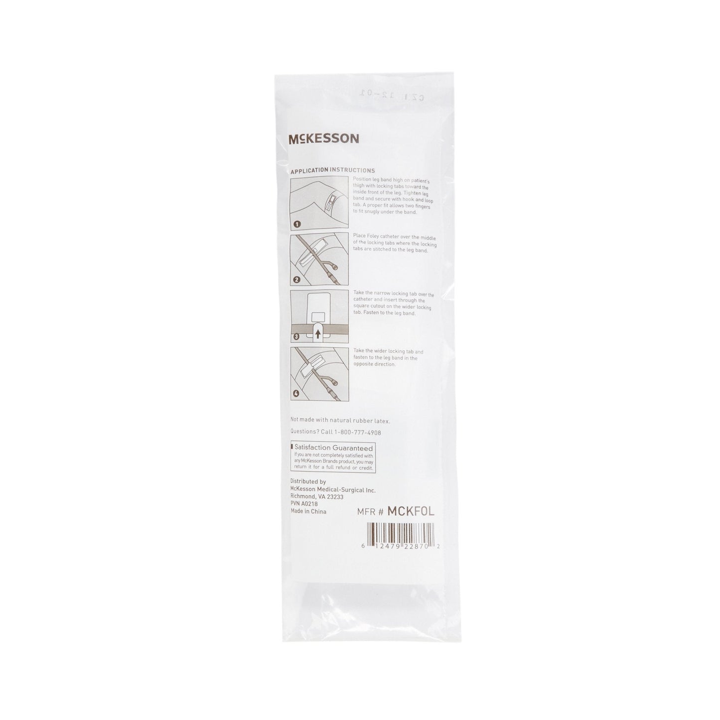 McKesson Foley Catheter Holder Leg Strap With Dual-Locking Tabs, 2 x 24 Inch MCKFOL