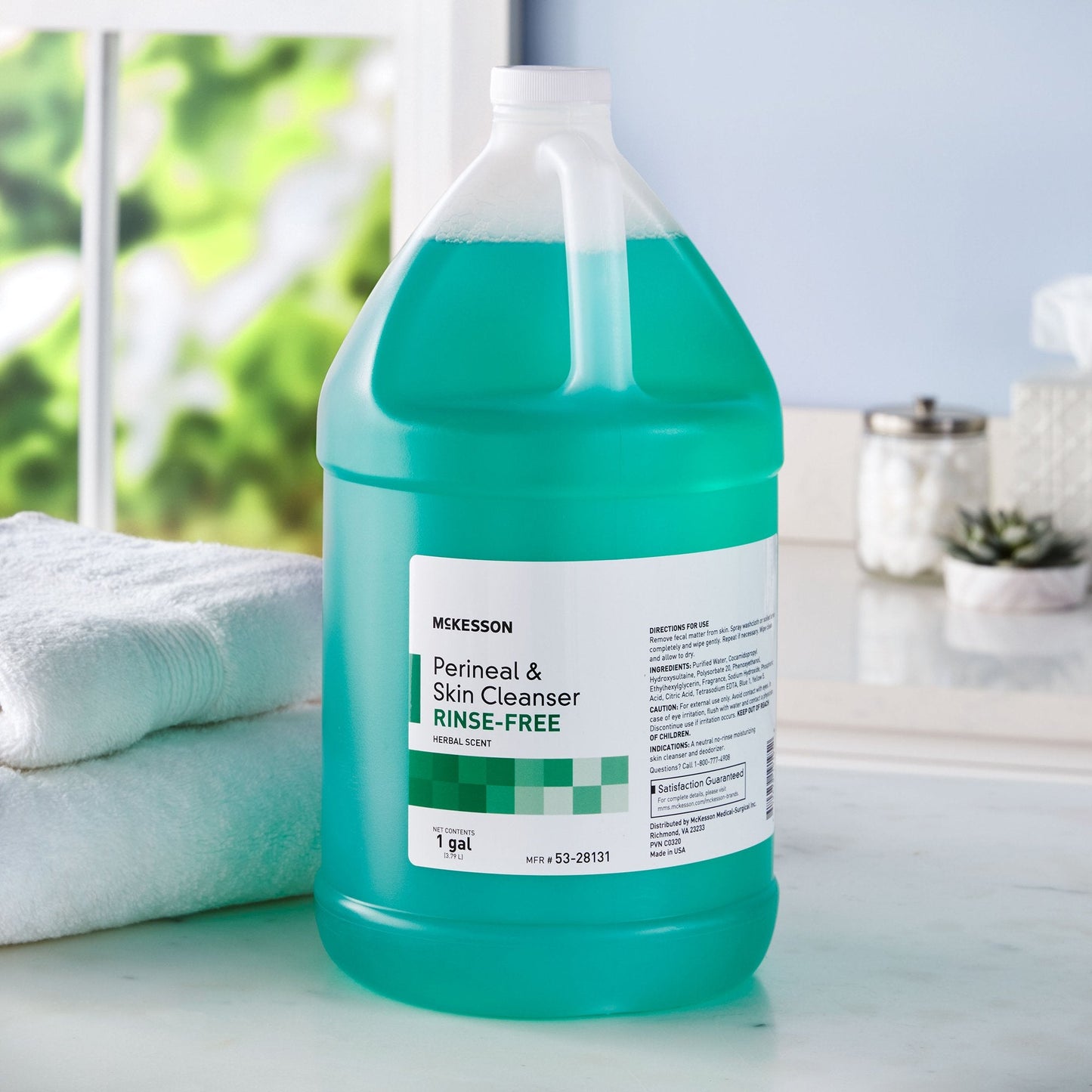 McKesson Rinse-Free Perineal Wash, Herbal Scent, 1 gal. 53-28131