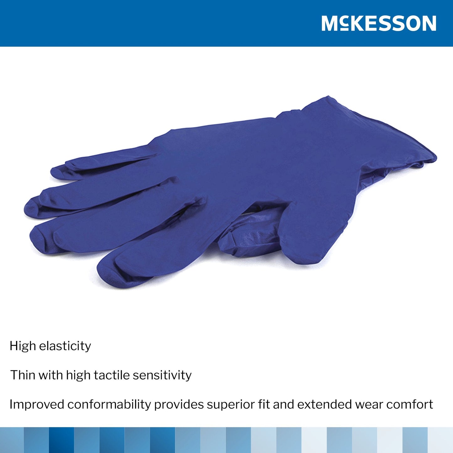 McKesson Confiderm® 3.0 Nitrile Exam Glove, Small, Blue 14-6N32EC