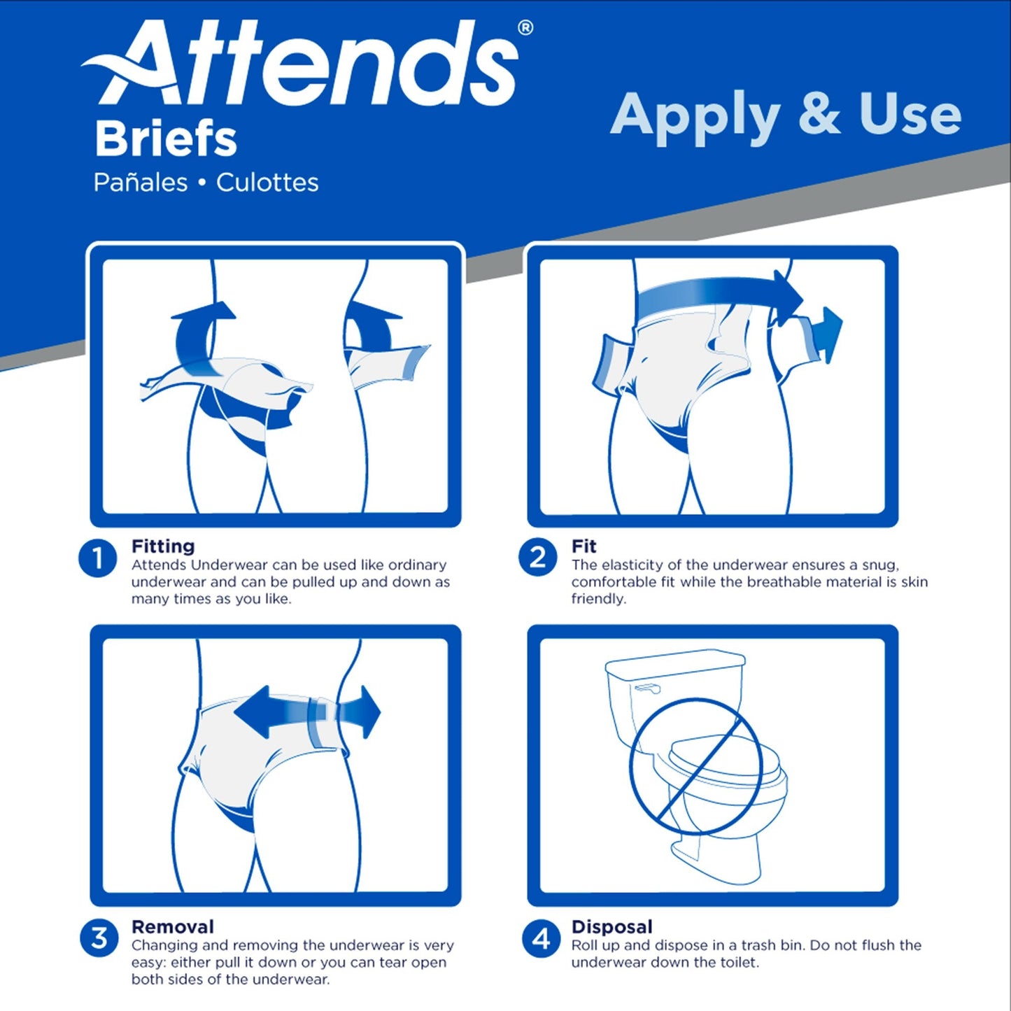 Attends® Extra Heavy Absorbency Briefs, Medium DDP20