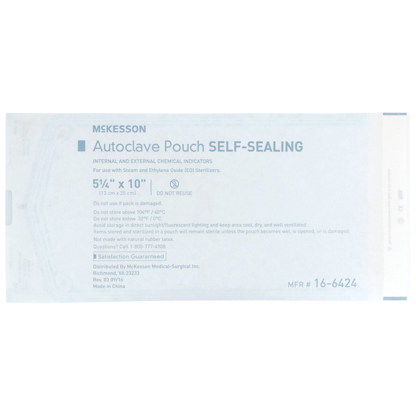 McKesson Sterilization Pouch, 5¼ x 10 Inch 16-6424
