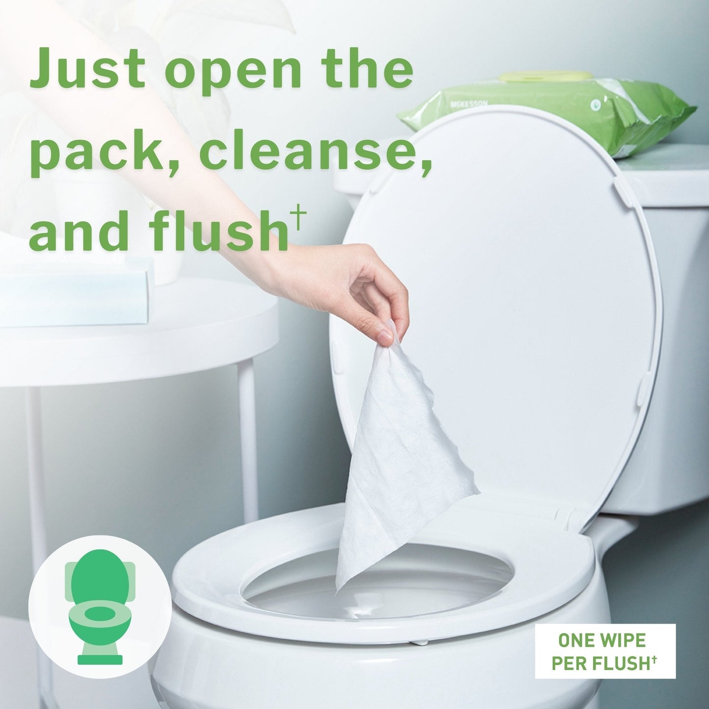 McKesson Flushable* Wet Wipes - Scented, 48 Wet Wipes per Pack FLF48