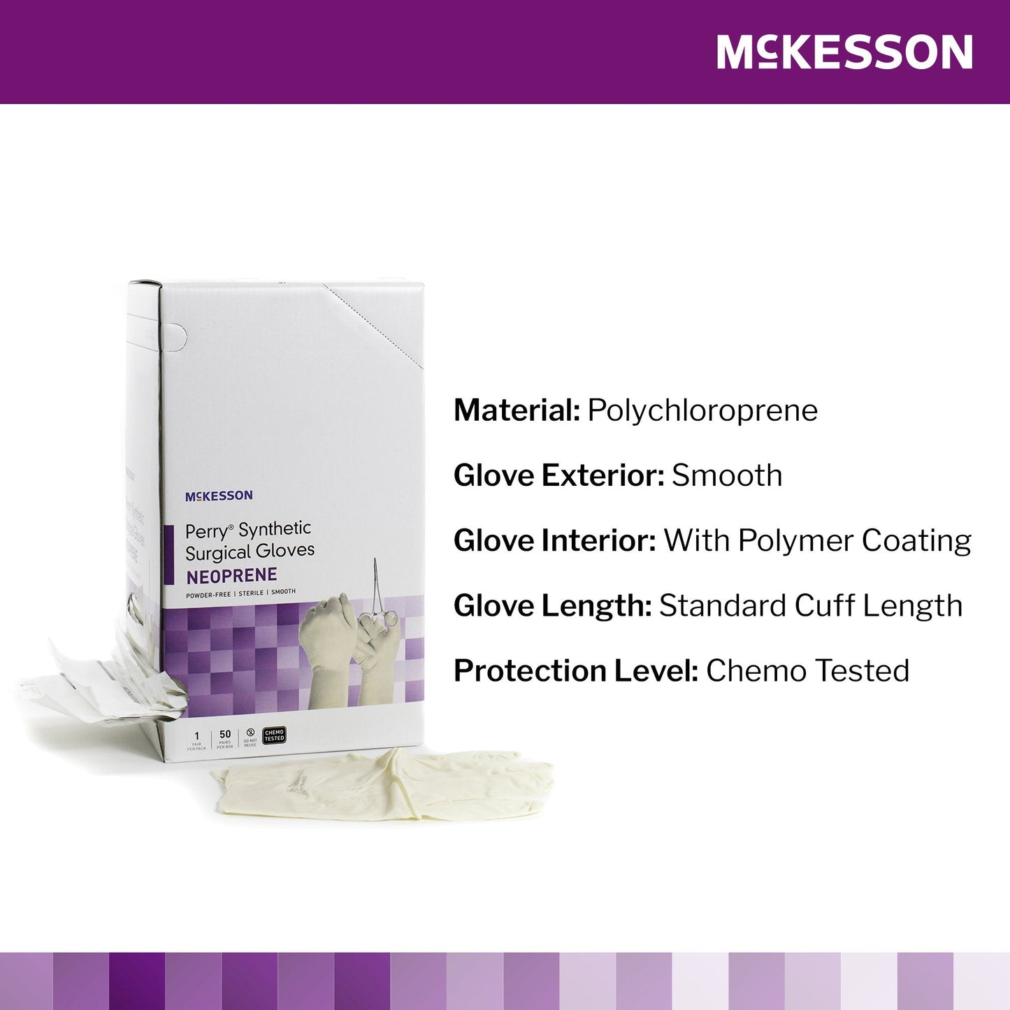 McKesson Perry® Polychloroprene Surgical Glove, Size 7, Cream 20-2670N