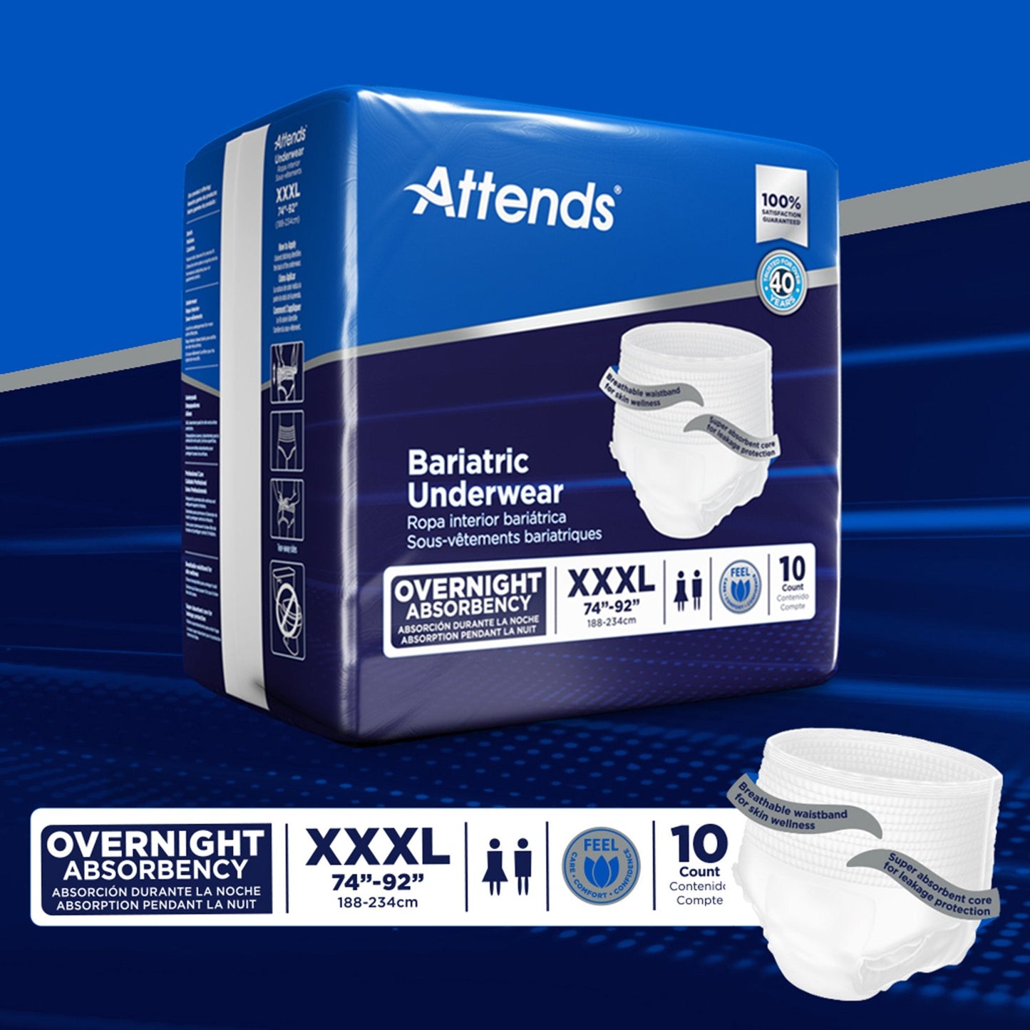 Attends® Bariatric Ultimate Absorbent Underwear, 3X-Large AU60