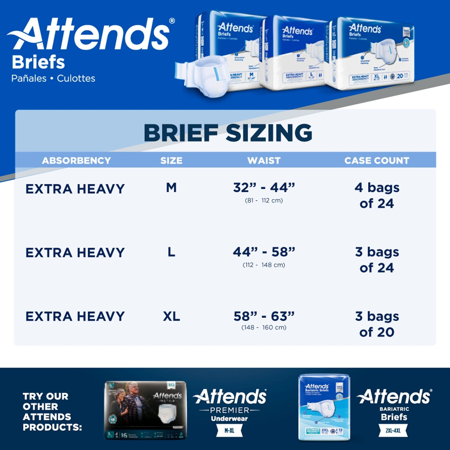 Attends® Extra Heavy Absorbency Briefs, Large DDP30