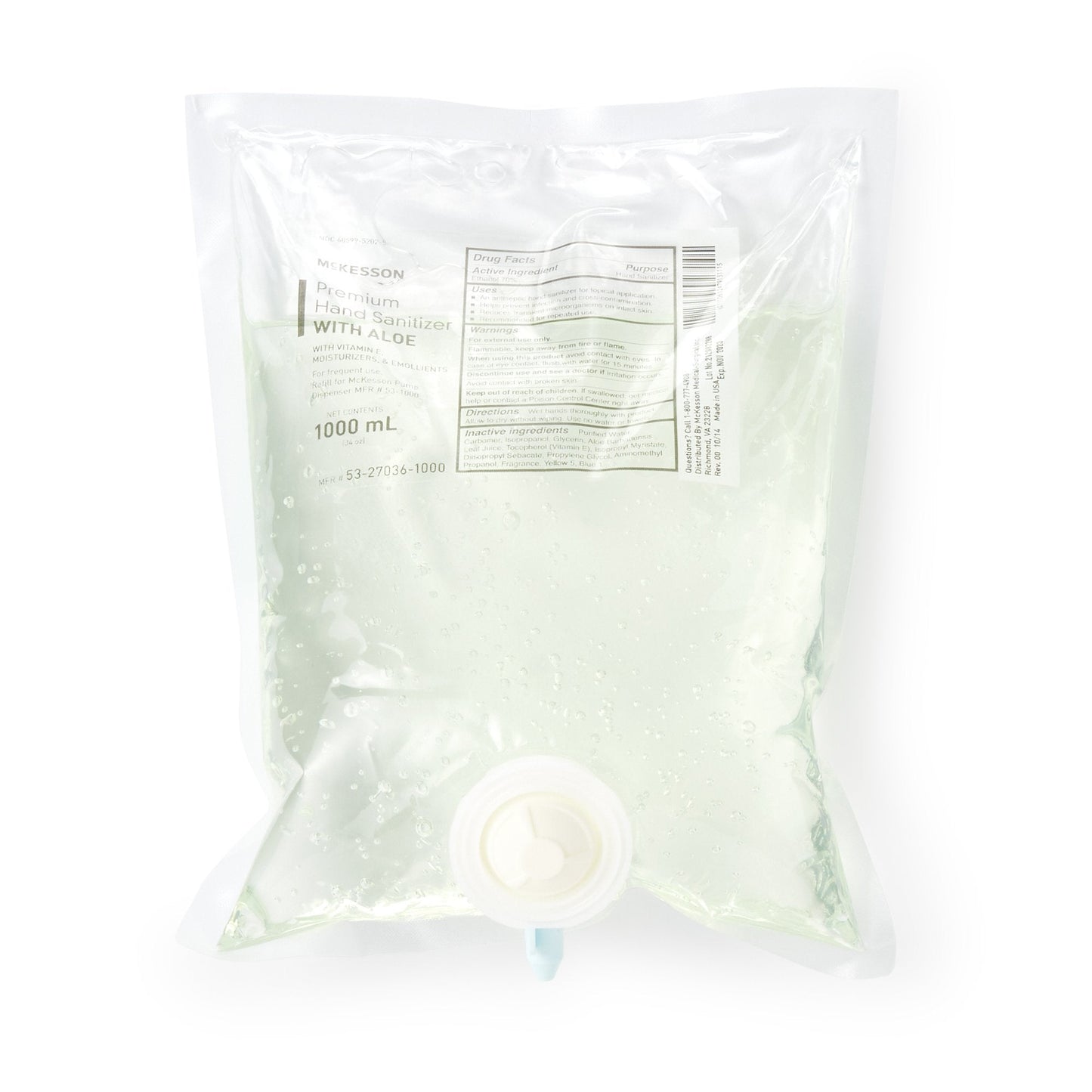 McKesson Gel Hand Sanitizer with Aloe 1000 mL 53-27036-1000