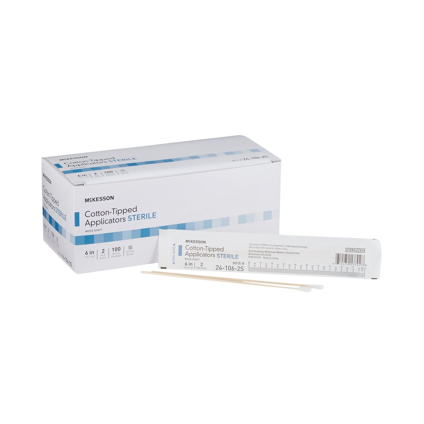 McKesson Cotton Tip Wood Shaft Swabsticks, 6-Inch Length 24-106-2S