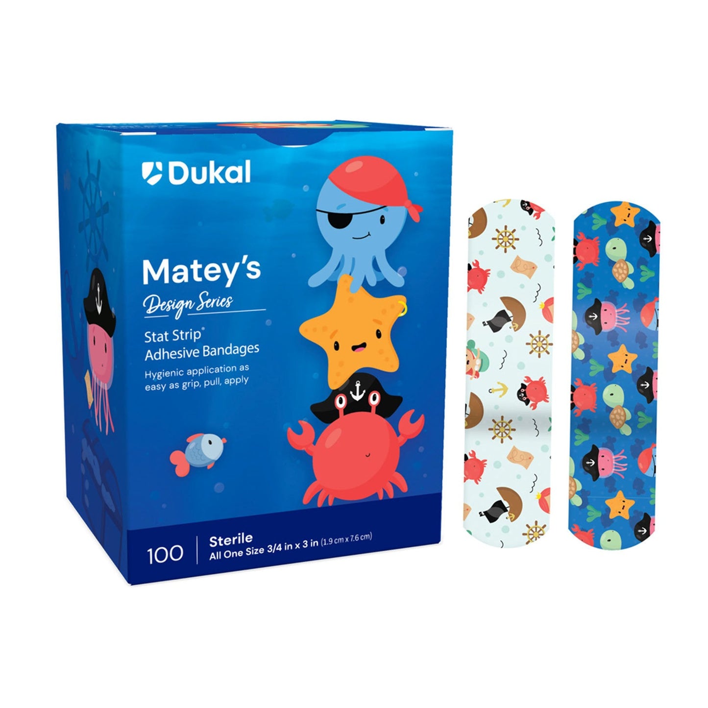 Adhesive Strip Stat Strip® Plastic Kid Design (Matey's) 3/4 X 3 Inch Sterile 16710