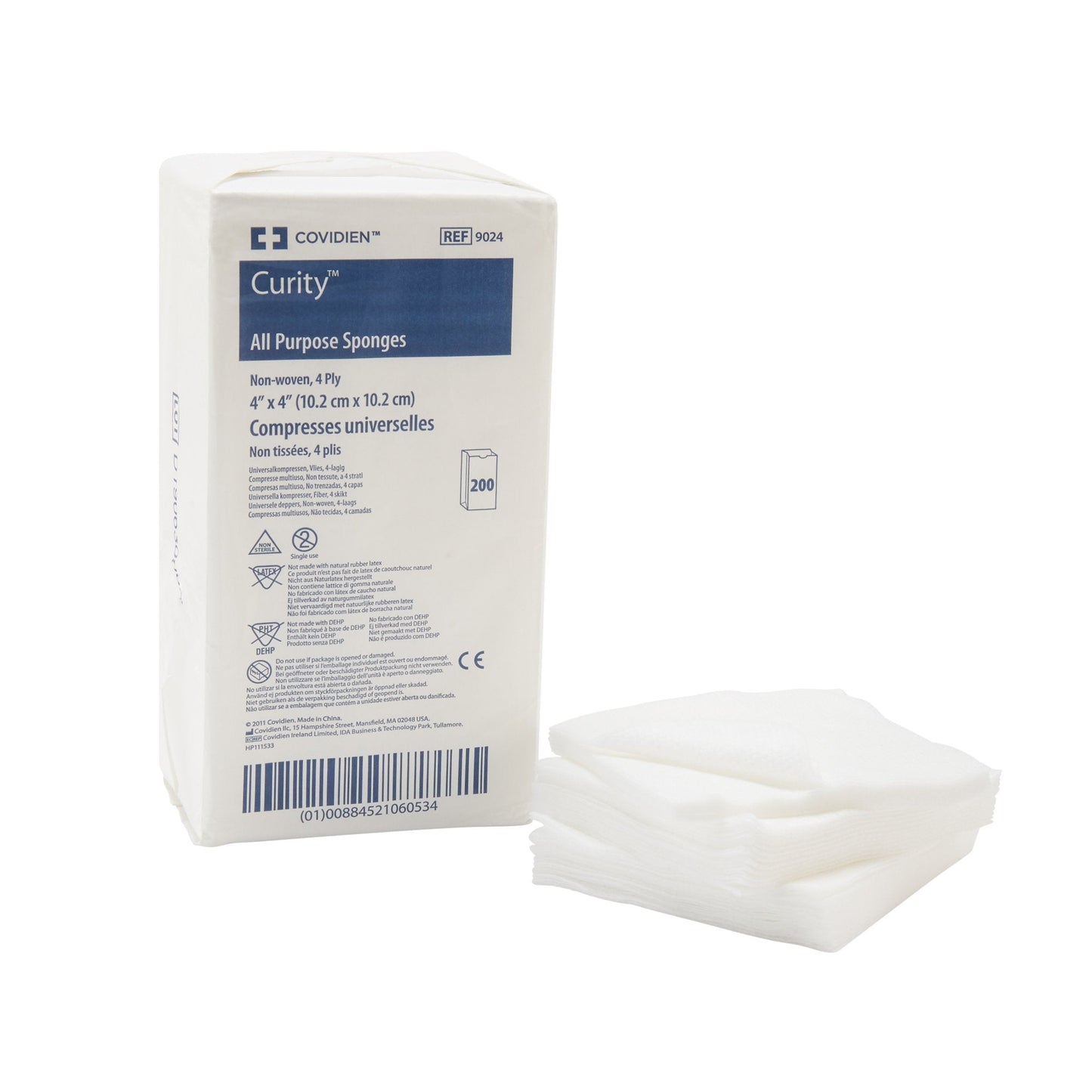 Curity™ Nonwoven Sponge, 4 x 4 Inch, 4-Ply 9024-