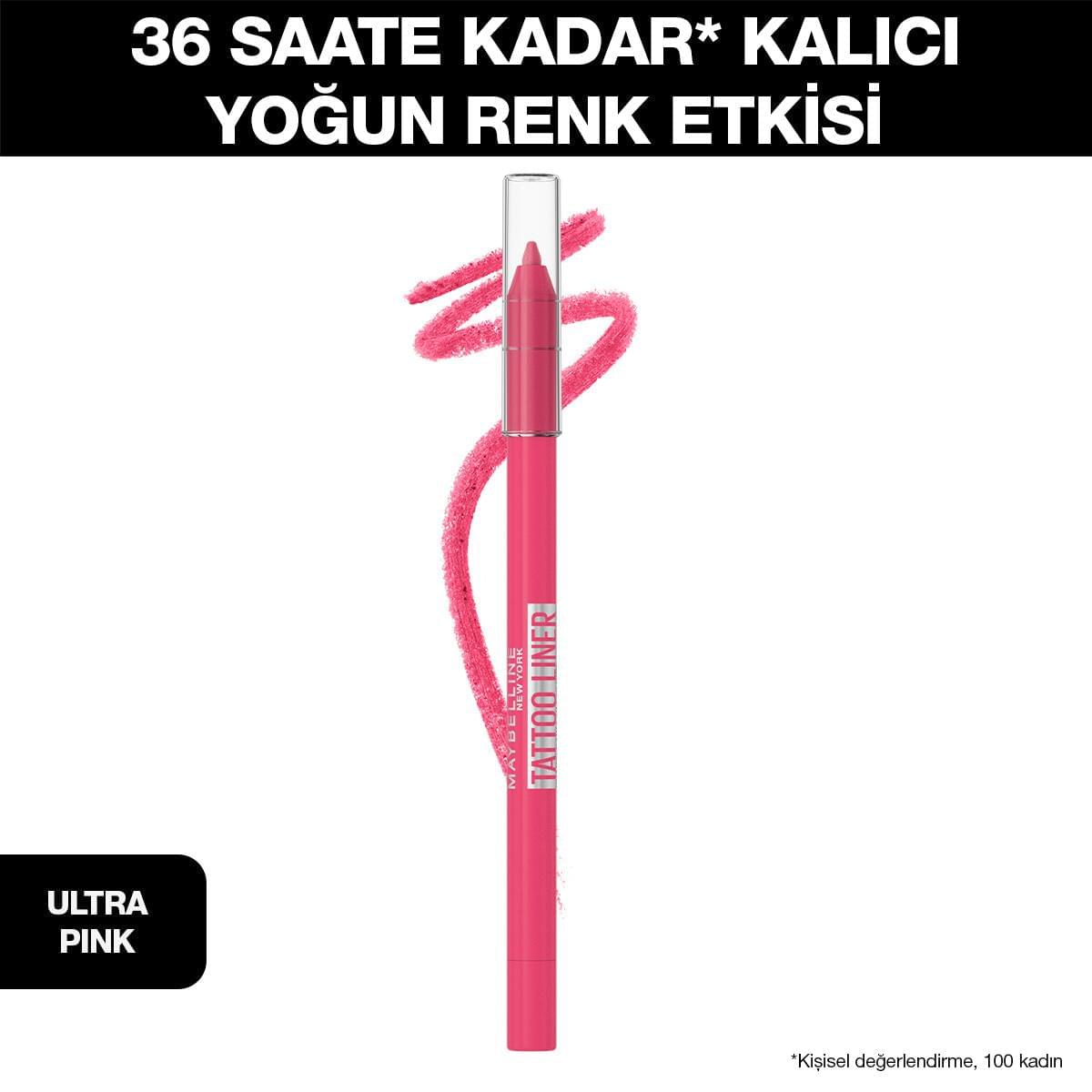 Maybelline Tattoo Liner Gel Eyeliner 302 Ultra Pink - Long-Lasting, Waterproof Eyeliner for Intense Eye Color