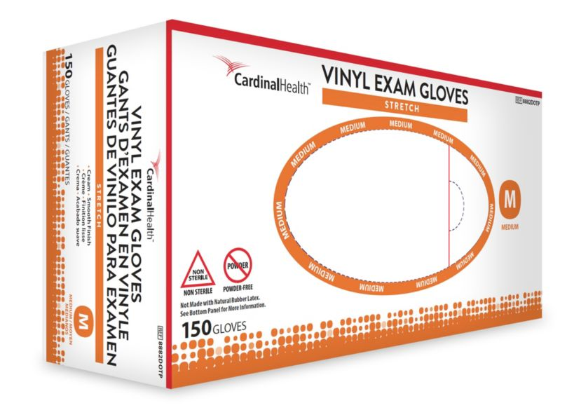 Esteem® Stretch Vinyl PF Exam Gloves Small - 8881DOTP