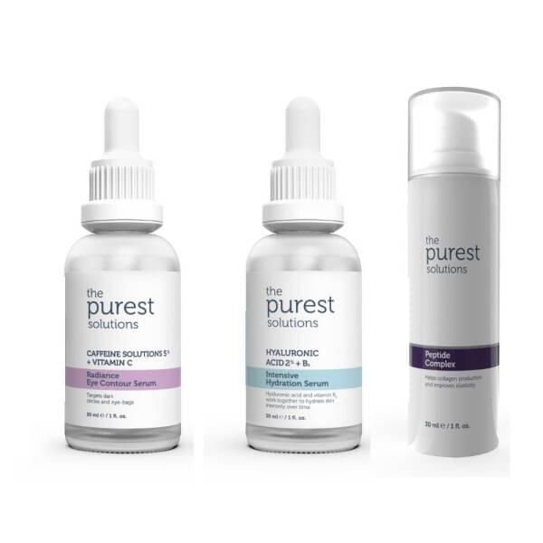 The Purest Solutions Anti-Aging and Eye Care Serum Set - Hydrating, Firming, Brightening Skincare for Mature Skin