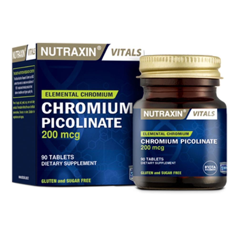 Nutraxin Chromium Picolinate 200 mcg - Dietary Supplement for Nutritional Support - 90 Tablets