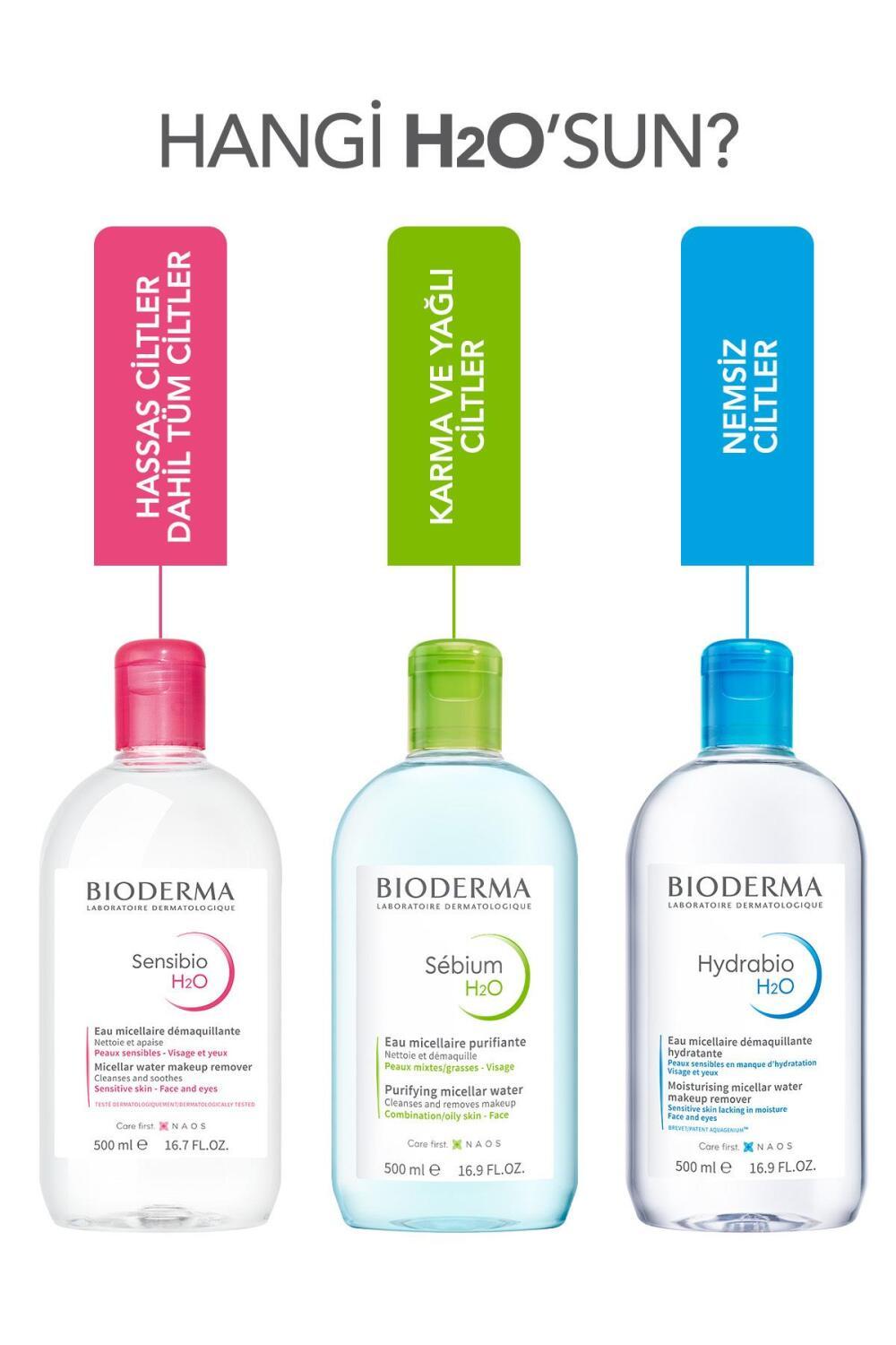 Bioderma Sensibio H2O Micellar Water for Sensitive Skin, Gentle Makeup Remover and Cleanser - 500ml Twin Set