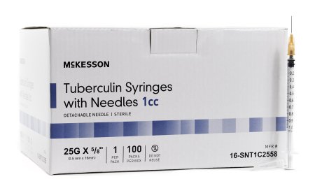 Substitute For McKesson 1 mL Tuberculin Syringe w/ Needle 26G 3/8" - 16-SNT1C2638