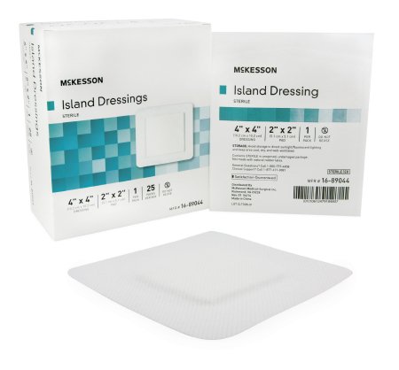 McKesson Adhesive Island Dressing 4" x 4" Sterile - 16-89044