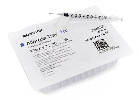 Substitute For McKesson Allergy Tray Attached Needle w/o Safety 1 mL 27 Gauge 1/2" - 16-SNALL1C27