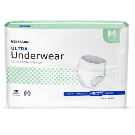 Unisex Adult Absorbent Underwear McKesson Ultra Pull On with Tear Away Seams X-Large Disposable Heavy Absorbency - UWBXL