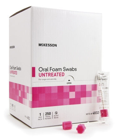 Oral Swab McKesson Untreated Foam Tip 1 per Pack - 4832