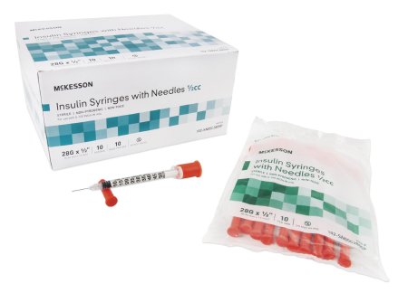 Substitute for Standard Insulin Syringe with Needle McKesson 0.5 mL 1/2 Inch 28 Gauge NonSafety Ultra Thin Wall - 102-SN05C2805P